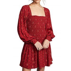 NWT Free People Two Faces Boho Smocked Dress